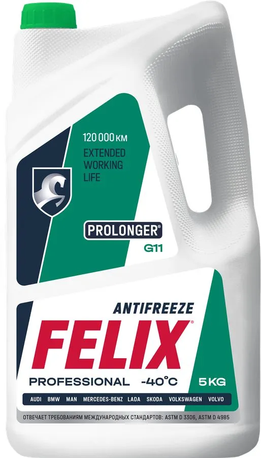 Антифриз FELIX PROLONGER 5кг ЗЕЛЕНЫЙ 1/4 