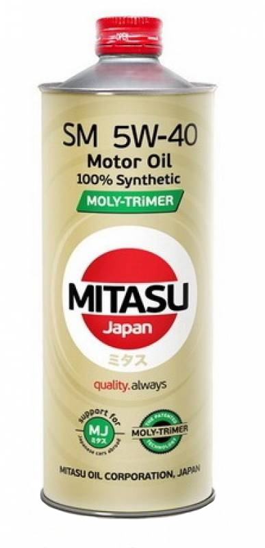 MJ-M12 MITASU MOLY-TRIMER SM 5W40  (1L) синтетическое мотор.масло для бензинз.дв.(1/20) Япония.