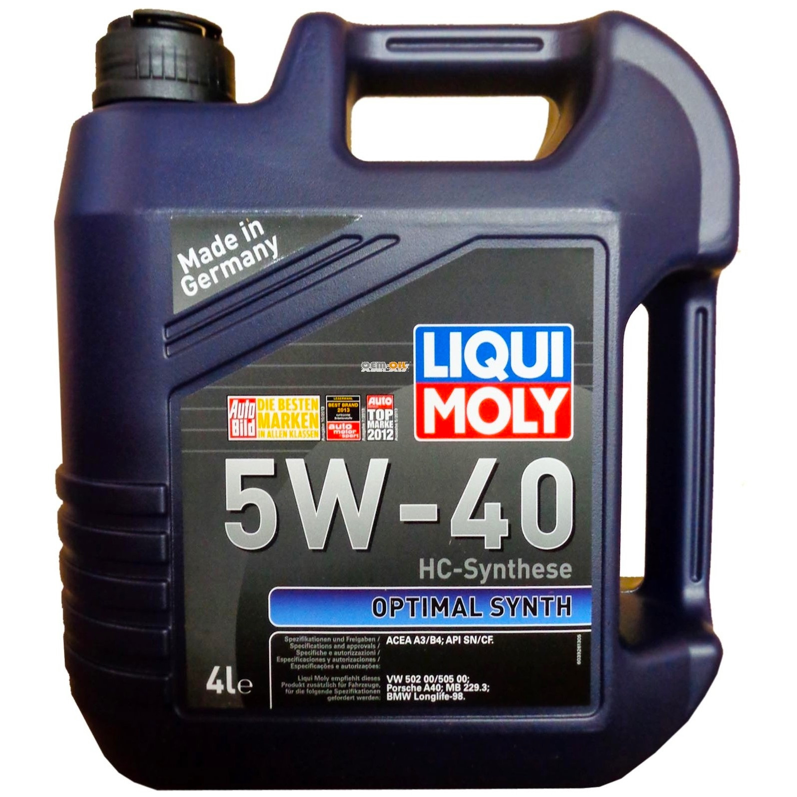Масло моторное LIQUIMOLY Optimal Synth SN/CF A3/B4 5W40 синтетическое 4л. 