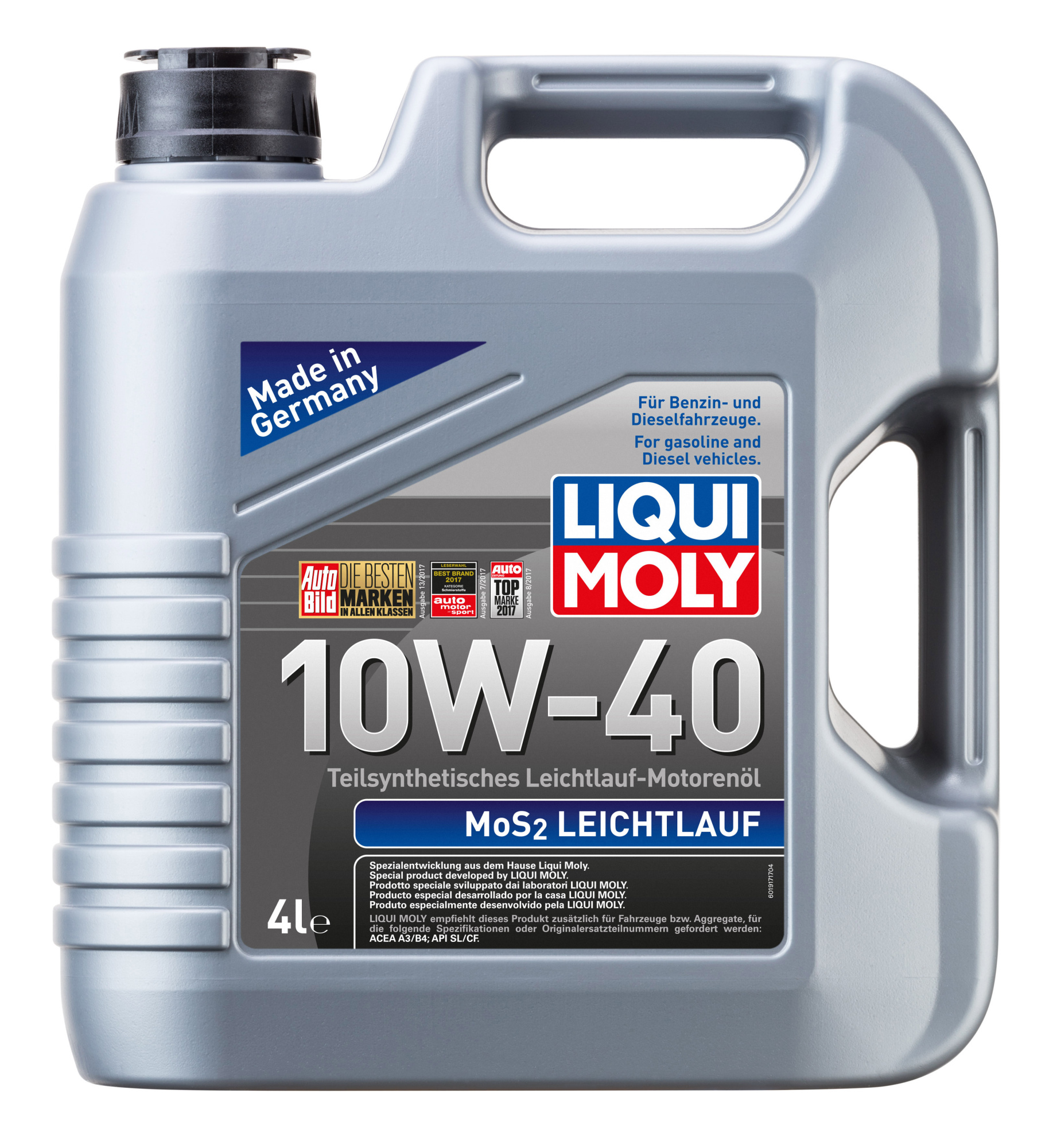 Масло моторное LIQUIMOLY MoS2 Leichtlauf 10W40 полусинтетическое 4л.