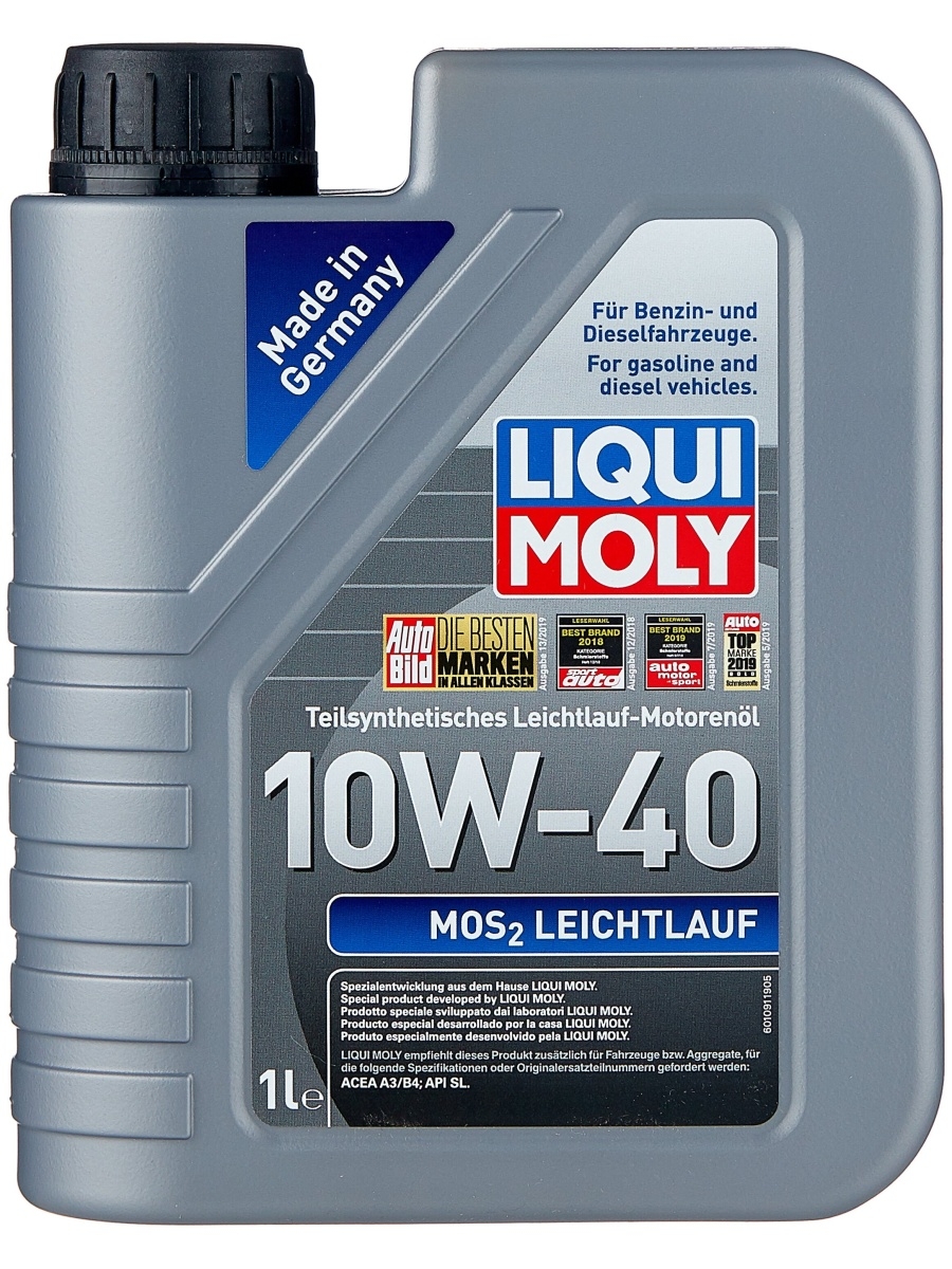 Масло моторное LIQUIMOLY MoS2 Leichtlauf 10W40 полусинтетическое 1л. 