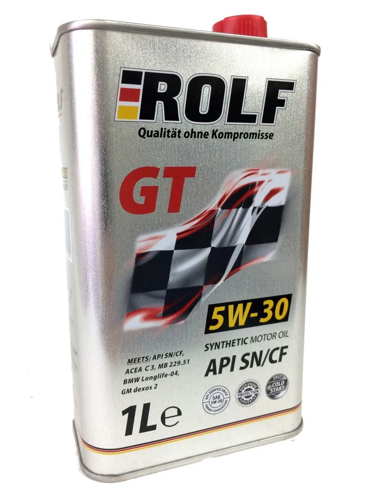 Масло моторное синтетическое "ROLF GT 5W-30, SN/CF" 1л. метал. 322233