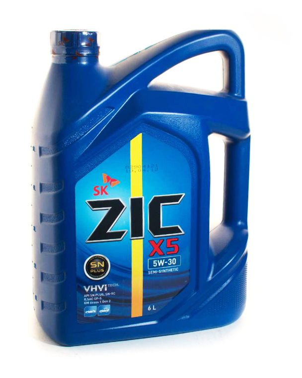 Масло моторное ZIC X5 5W30 SP полусинтетическое 6л.