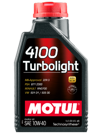 Масло моторное Motul авто 4100 Turbolight 10W40 полусинтетическое 1л.
