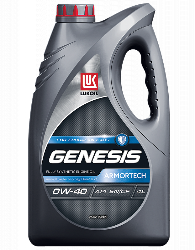 Масло моторное ЛУКОЙЛ GENESIS ARMORTECH 0W40 SN/CF синтетическое 4л.  
