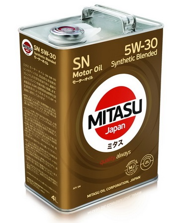 MJ120 MITASU  SN 5W30  (4L) п/синтетическое мотор.масло для бензинз.дв. (1/6) Япония.