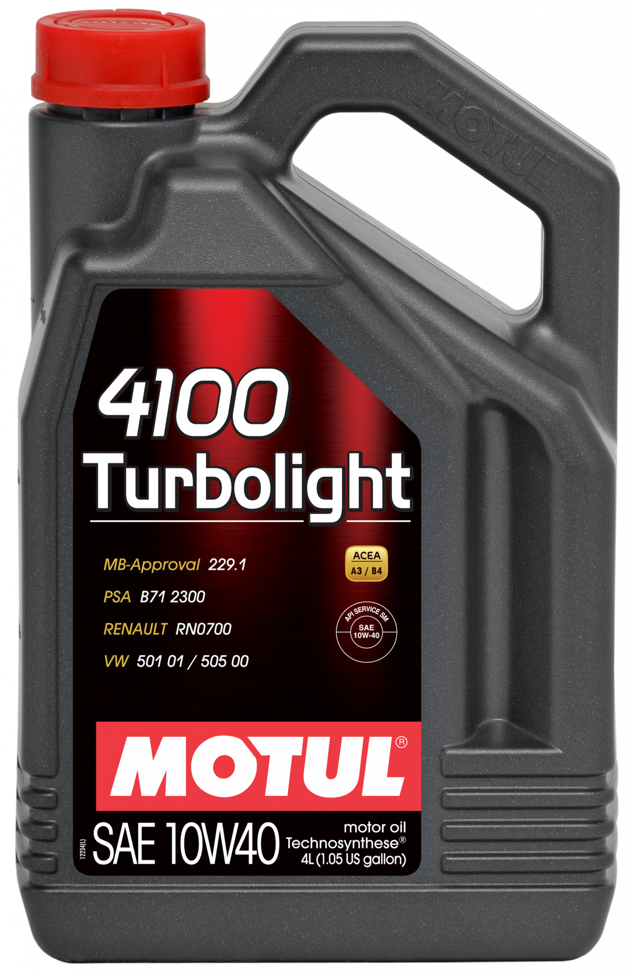 Масло моторное Motul авто 4100 Turbolight 10W40 полусинтетическое 4л.