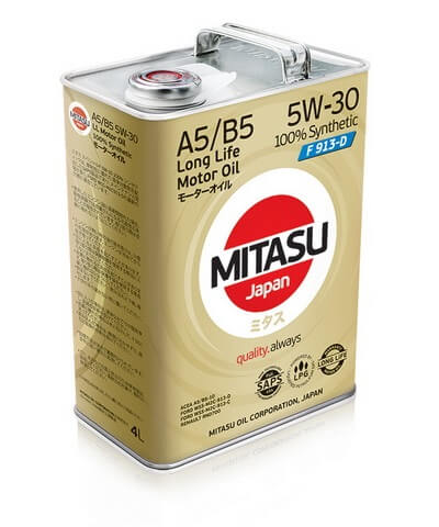 MJ-F11 MITASU 5W30  A5/B5 FORD-913D (4L) синтетическое УНИВЕРСАЛЬНОЕ (1/6) Япония.